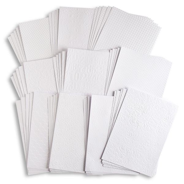 Crafting with Josie White Embossed Card Set 1 - 50 x A4 Sheets, 1 - 654243
