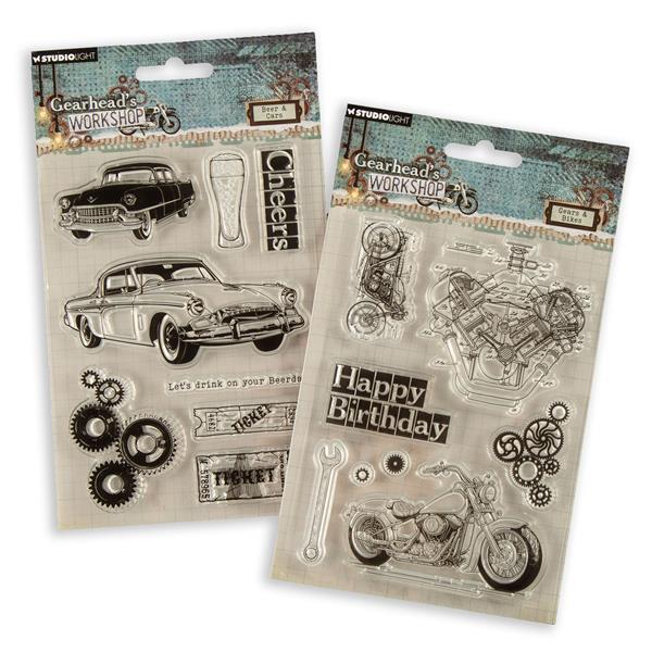 Studio Light Gearhead's Workshop 2 x Stamp Set - Gears & Bikes an - 654559