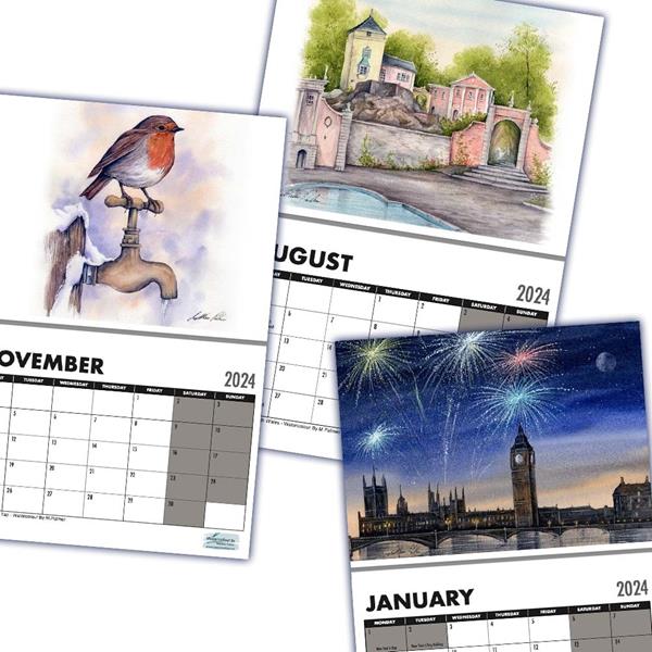 Matthew Palmer 2024 Limited Edition Watercolour Calendar - Signed - 654888