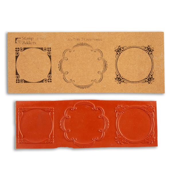 Stamp Addicts 3 Circle Frames Cling Mounted Rubber Stamp Set - 654942