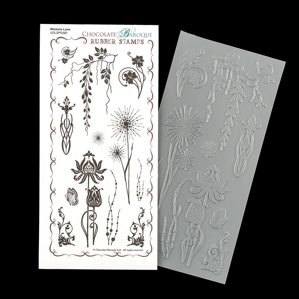 Chocolate Baroque Wisteria Lane UnMounted DL Stamp Sheet - 12 Stamps