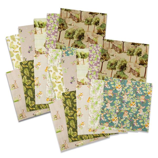 Debbie Shore A Country Walk 20 Piece Patchwork Square Fabric Pack - 662163