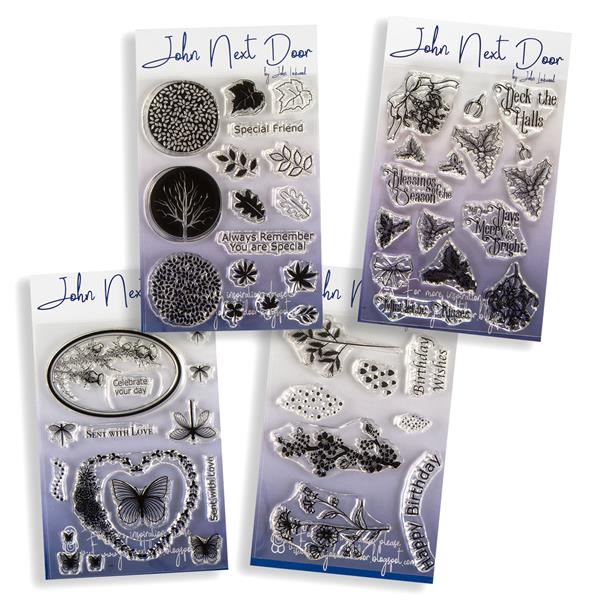 John Next Door - 4 x A6 Clear stamp sets - Designs may Vary - 673582