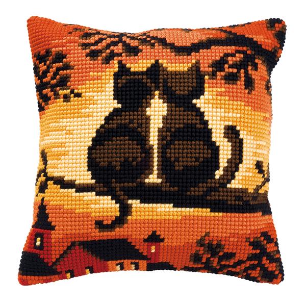 Vervaco Cross Stitch Sunset Cats Cushion Kit - 676277