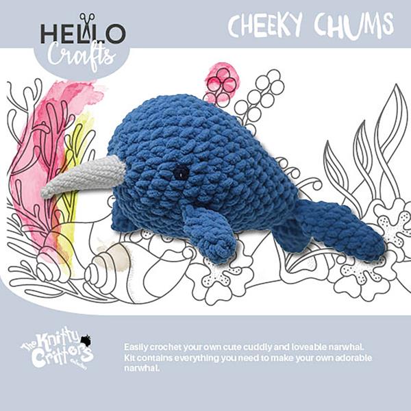 Knitty Critters Cheeky Chums Narwhal Crochet Kit - 676765