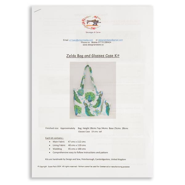 Design & Sew Zelda Bag and Glass Pattern - 682209
