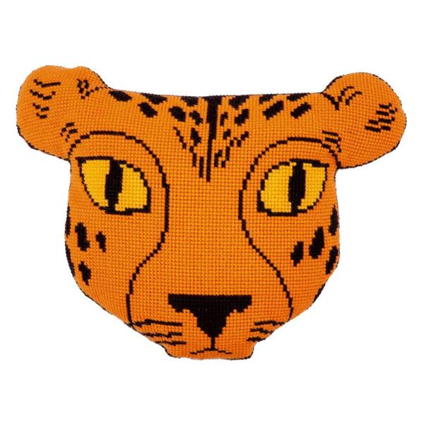 Vervaco Cross Stitch Eva Mouton Cheetah Cushion Kit - 684708