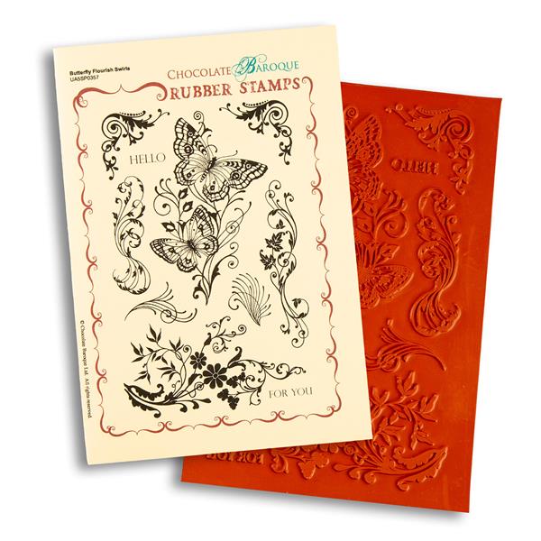 Chocolate Baroque Butterfly Flourish A5 Unmounted Stamp Sheet - 1 - 687160
