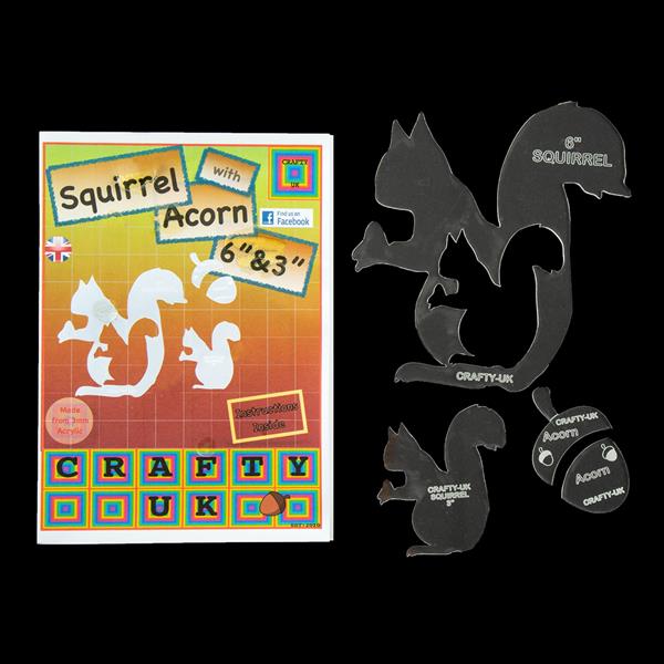 Crafty UK Squirrel with Acorn 6" & 3" Acrylic Template Set - 690642