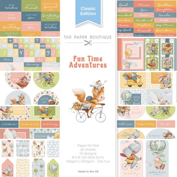 The Paper Boutique Fun Time Adventures Paper Kit Pad - 20 8x8" Sh - 691969