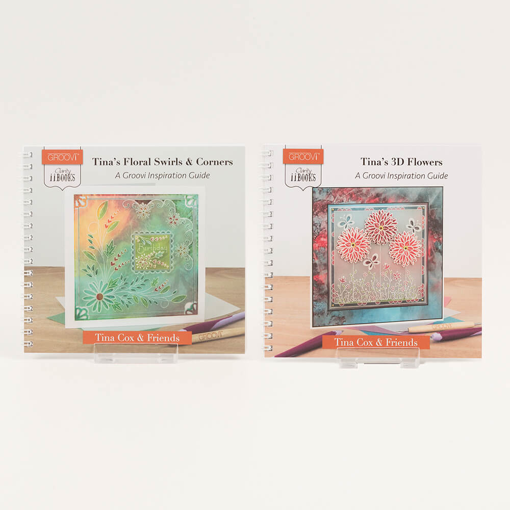 Claritystamp ii Books - Tina's 3D Flowers &amp; Butterflies &amp; Tina's Floral Swirls &amp; Corners1&amp;2