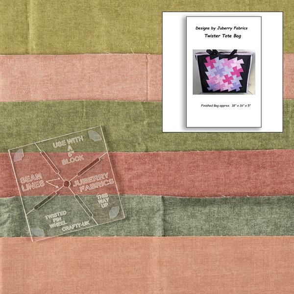 Juberry Designs Twister Tote Bag Pattern, Fabric Bundle & Spring  - 692351