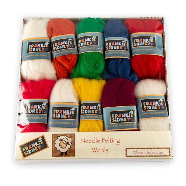 Frankie & Sidney Vibrants Wool Selection Pack - 10 Balls in 8 Col - 698266