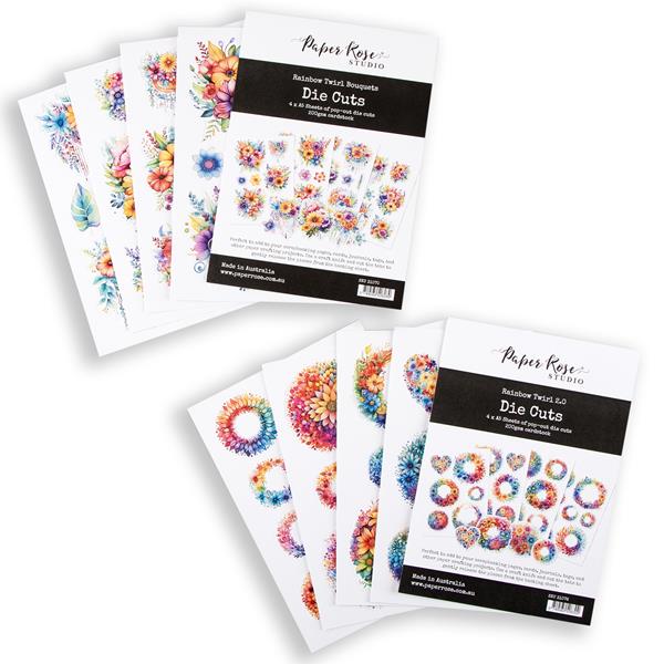 Paper Rose Rainbow Twirl Bouquets & 2.0 Die Cuts - 698502