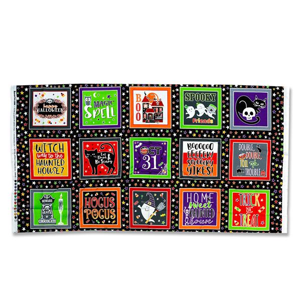 Juberry Designs Halloween Blocks Fabric Panel - 698558