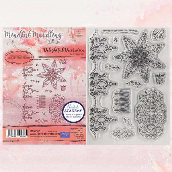 Mindful Moodling Decorated Decadence A6 Stamp Set - 12 Stamps - 715131