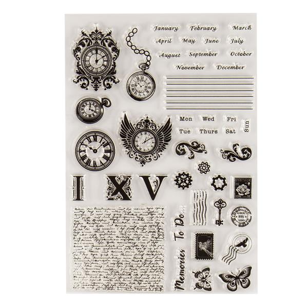 Dawn Bibby Creations Wings Of Time Timepiece & Ephemera Stamp Set - 718342