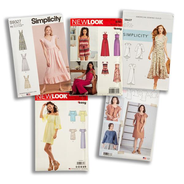 Simplicity & New Look 5 Piece Plus Sized Summer Dresses Pattern B - 721512