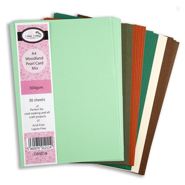 Dawn Bibby Creations 30 x A4 Sheets Pearl Card - Woodland Colours - 722583