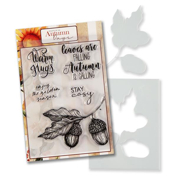 Stamps By Me Autumn Days A6 Stamp & Stencil Set -  5 Stamps & 2 S - 722970