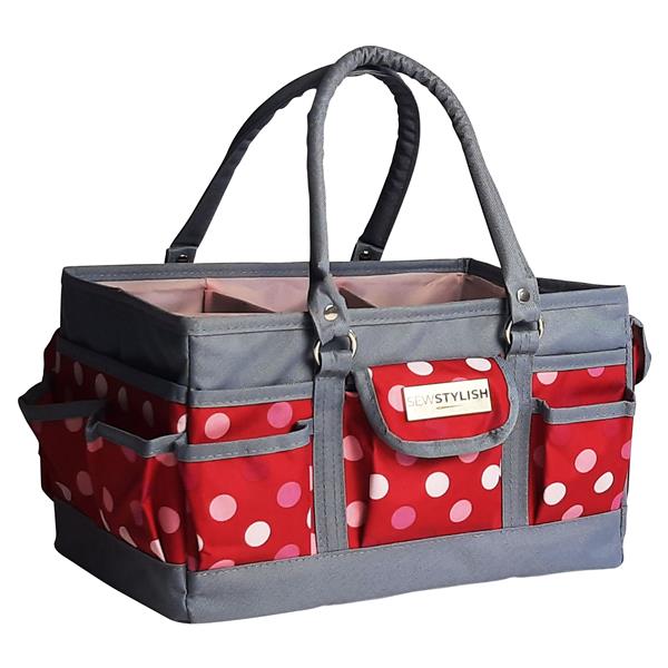 Sewing Online Red Polka Craft Organiser Collapsible Caddy and Tot - 724117