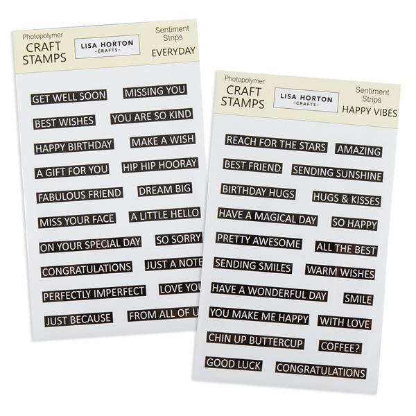Lisa Horton Crafts Sentiment Strips Stamp Duo - Everyday & Happy  - 725521