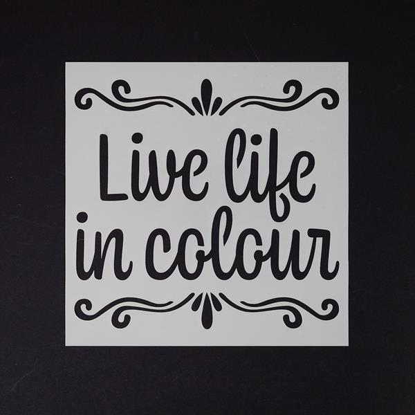Craft Master Live Life In Colour Stencil - 8"x 8" - 727268