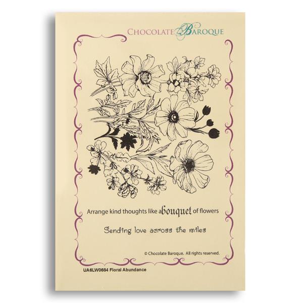 Chocolate Baroque Floral Abundance A6 Mounted Stamp Sheet - 3 Ima - 729257