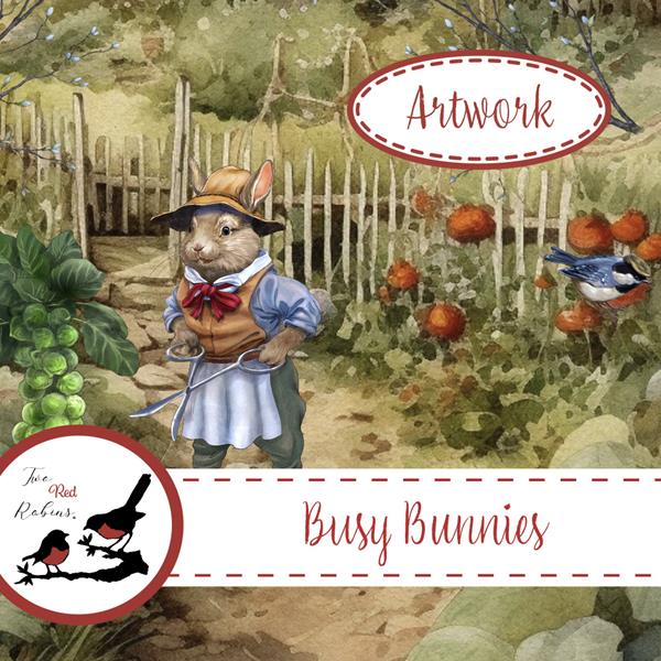 Two Red Robins Busy Bunnies Artwork Download - 729991