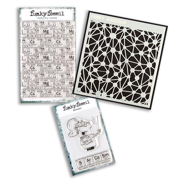 Funky Fossil A6 Chemistry Lesson & A7 Sarcasm Stamp Sets with Joi - 736272