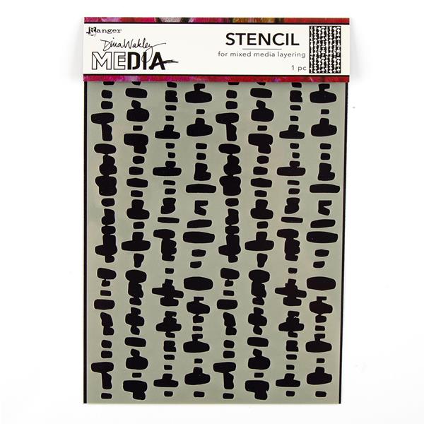 Dina Wakley Media Stencil - Dash Columns - 740496