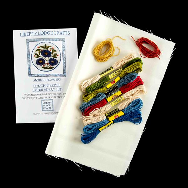 Liberty Lodge Crafts Antique Flowers Punch Needle Basic Kit - 743217