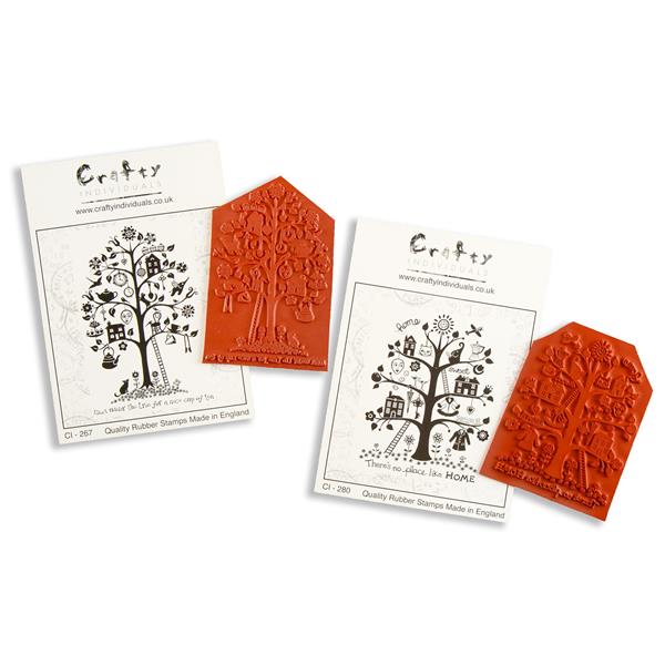 Crafty Individuals 2 Unmounted Rubber Stamps - Tea Tree & Home Sw - 743727