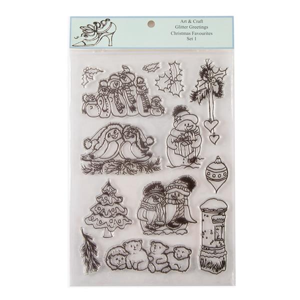 Gliiter Greetings A4 Stamp Set - Christmas Favourites - 13 Stamps - 745372