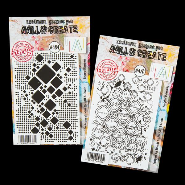 AALL & Create 2 x A7 Stamps - Reverse Diamonds & Scripted Diamond - 748062