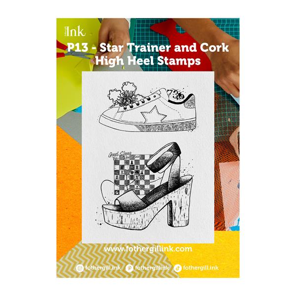 Fothergill Ink A5 Stamp Set - Star Trainer & Cork High Heel - 2 S - 750366