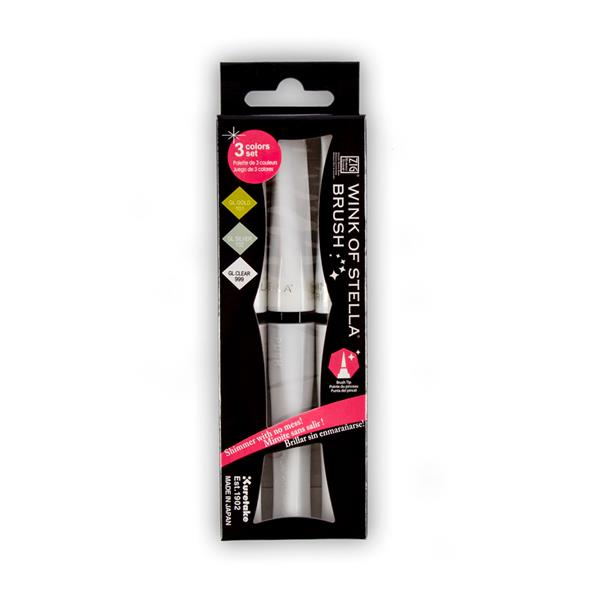 Kuretake Zig Wink of Stella 3 x Brush Pen Set - Christmas Sparkle - 752737