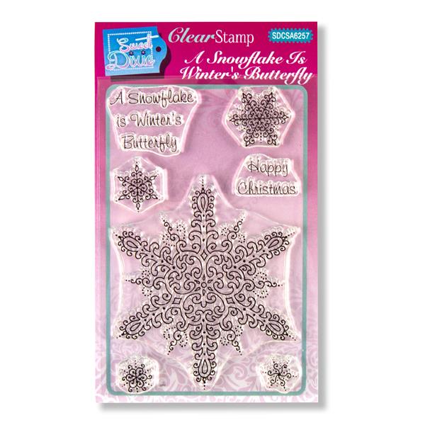 Sweet Dixie A6 Christmas Stamp - A Snowflake is Winter's Butterfly