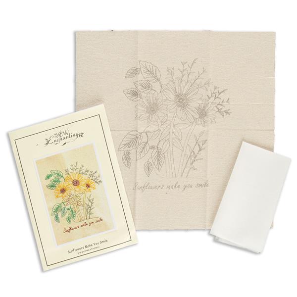 Sew Enchanting 'Sunflowers Make You Smile' Drawstring Pouch Patte - 757839