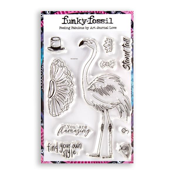Funky Fossil A6 Feeling Fabulous Stamp Set - 10 Stamps - 758407