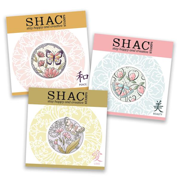 Barbara's SHAC Japanese Flowers & Butterflies Complete Stamp & Ma - 760951