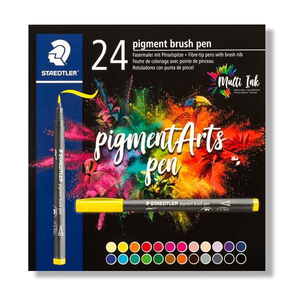 Staedtler 24 x Assorted Pigment Arts Brush Pens - 762735