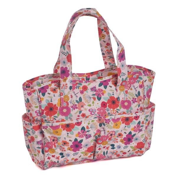 Hobby Gift Pink Floral Garden Matt PVC Craft Bag - 765298
