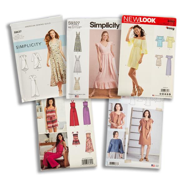 Simplicity & New Look 5 Piece Summer Dresses Pattern Bundle - 765762
