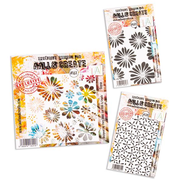 AALL & Create 2 Stamp Sets & Stencil - Oopsa, Failling Blossom &  - 766585