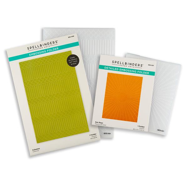 Spellbinders 2 x Embossing Folders - Sun Rays & Columns - 767799