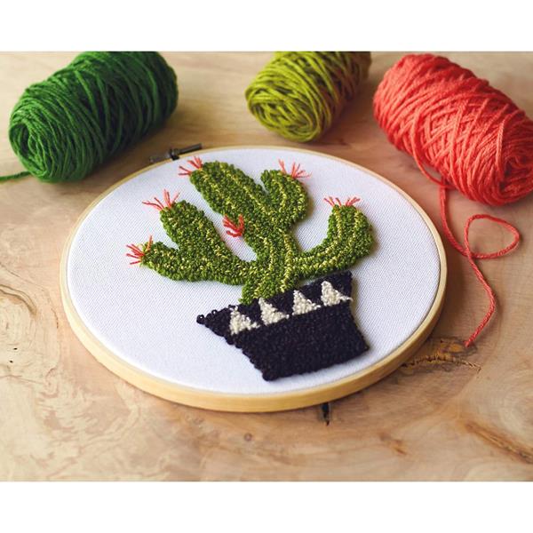 Dimensions Prickly Cactus Punch Needle Yarn & Fabric Pattern Kit - 775263