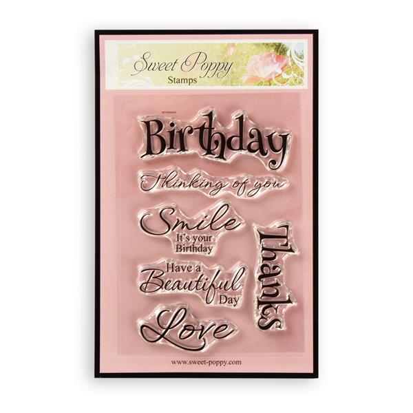 Sweet Poppy A6 Stamp Set - Beautiful Day - 6 Stamps - 780183