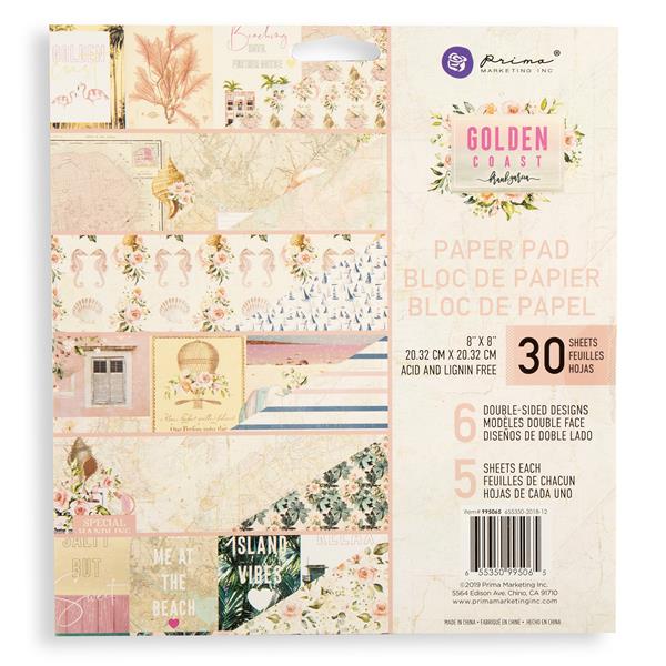 Prima Golden Coast Collection 8x8" Paper Pad - 30 Sheets - 780237