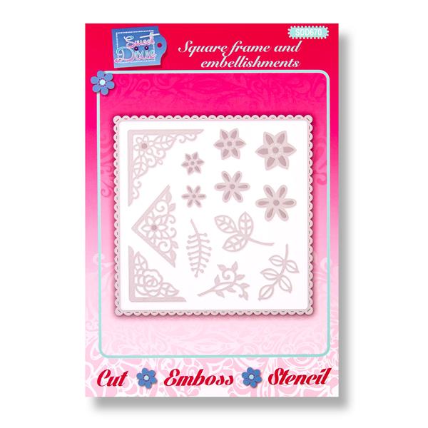 Sweet Dixie Floral Square Frame & Embellishments - 781091